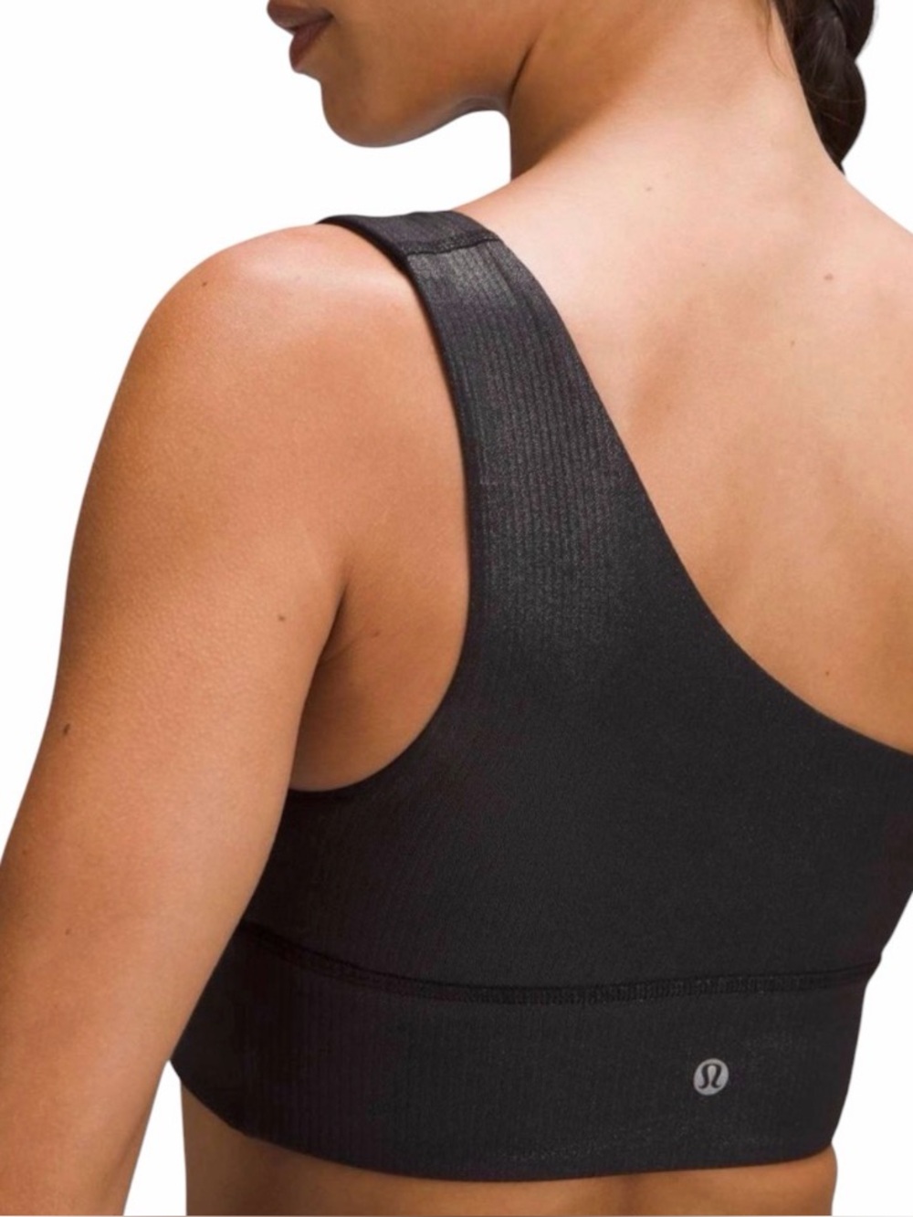 Lululemon Align Asymmetrical Rib Bra C/D *Shine in Black Size 6 NWT - Picture 2 of 4
